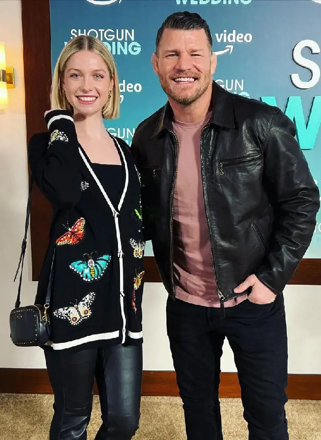 Michael with his daughter Ellie at the premiere of movie in January 2023.