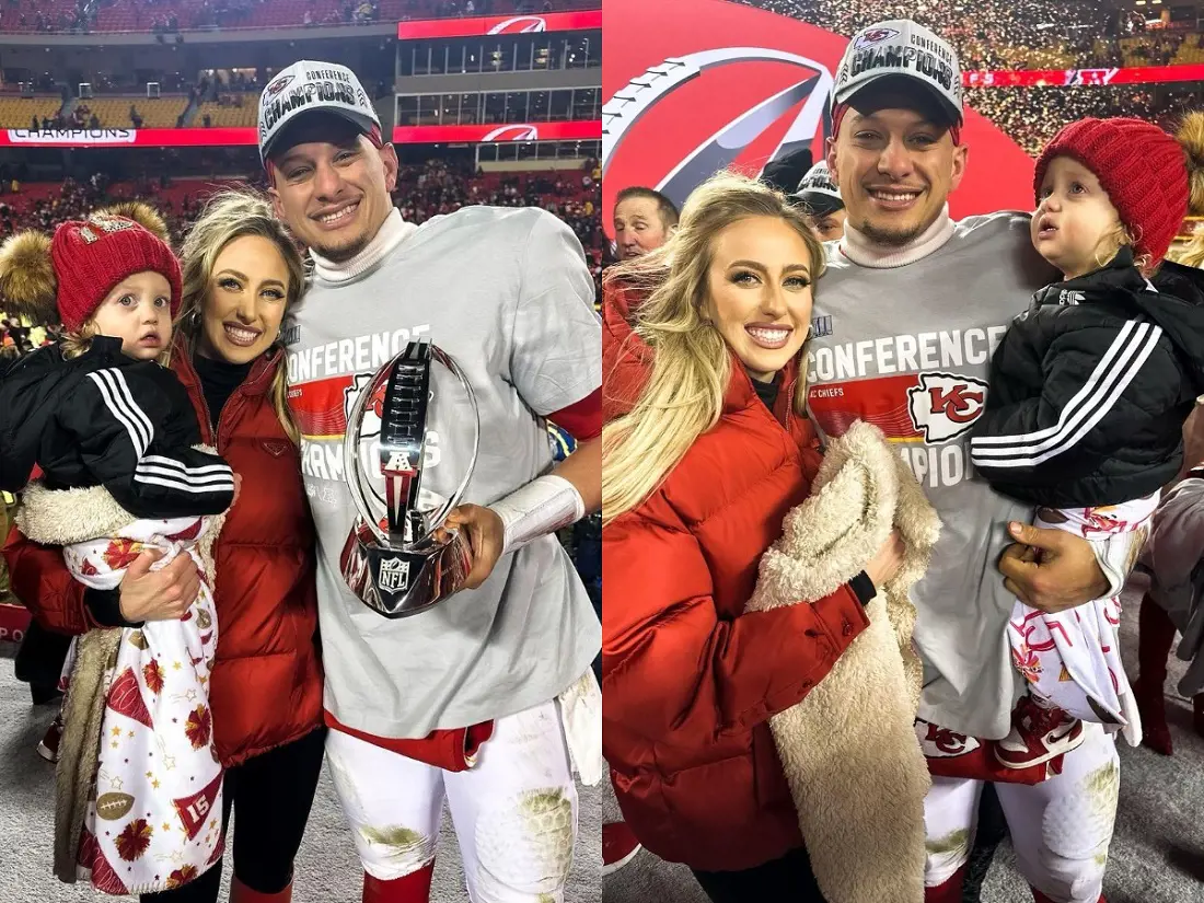 Brittany and Patrick with Bronze after the Chiefs sweet victory at Pro Bowl in February 1, 2023