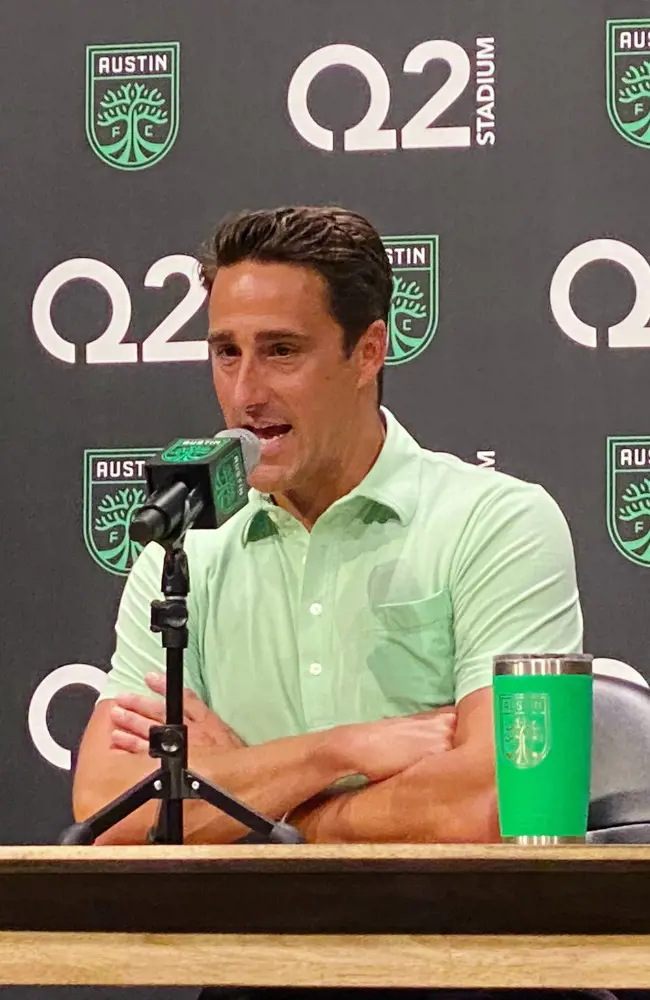 Josh during Josh during a press conference of Austin FC on August 2022. conference of Austin FC men's soccer club. 