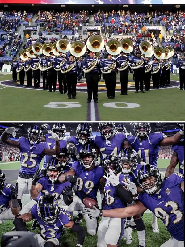 Baltimore's Marching Ravens (top) and Baltimore Ravens (bottom)