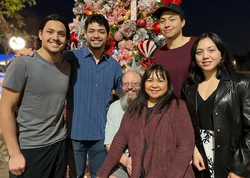 Merry Christmas from Jason and his brood (from left) Nick, Michael, Hugh, Mercedes and Brianne in December 2022