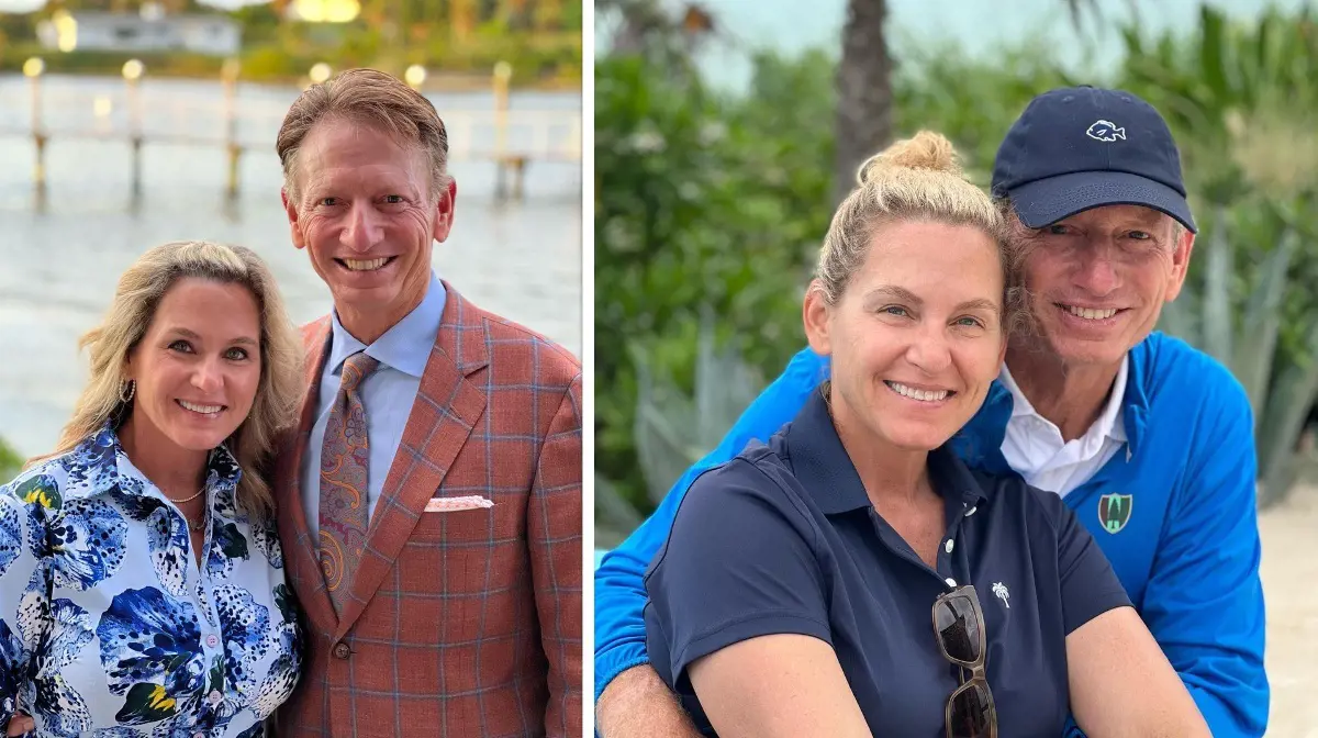 Brad and Dory (left photo) celebrating latter's birthday in 2021 in Jupiter, Florida.