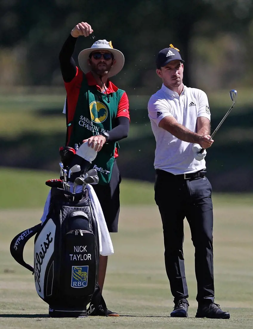 Taylor (L) with Dave (R) at Sanderson Farms Championship in October 2022