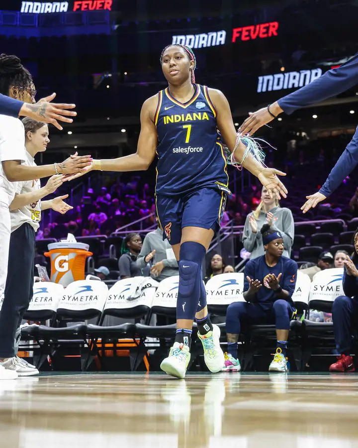 Aliyah Boston against the Seattle Storm in June 2023