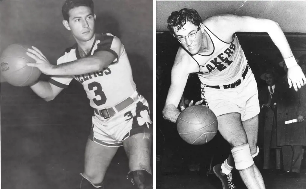 Shortest Mel Hirsh and Tallest George Mikan from the early days of NBA.