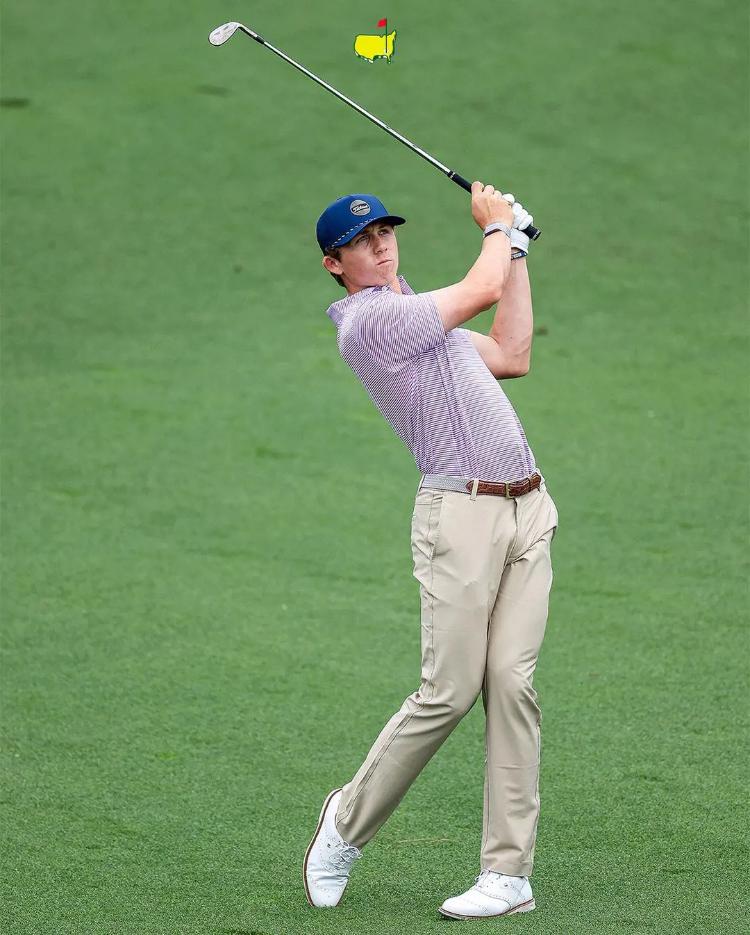 Gordan swings his golf club while playing for his college Vanderbilt University in April 2023