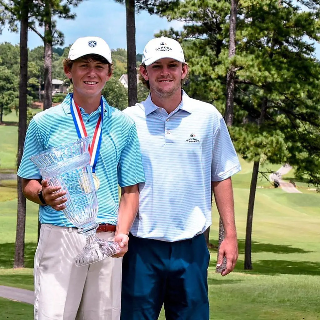 Sargent with his golf buddy Austin Coggin at State Am in Auburn, August 2020