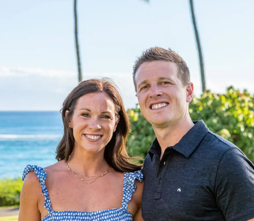 Lafleur and Lauren pose for a close-up photograph outdoor in July 2019.