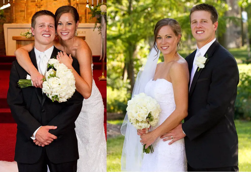 Mike and his partner, Lauren portrait after reciting their wedding vows in July 2010