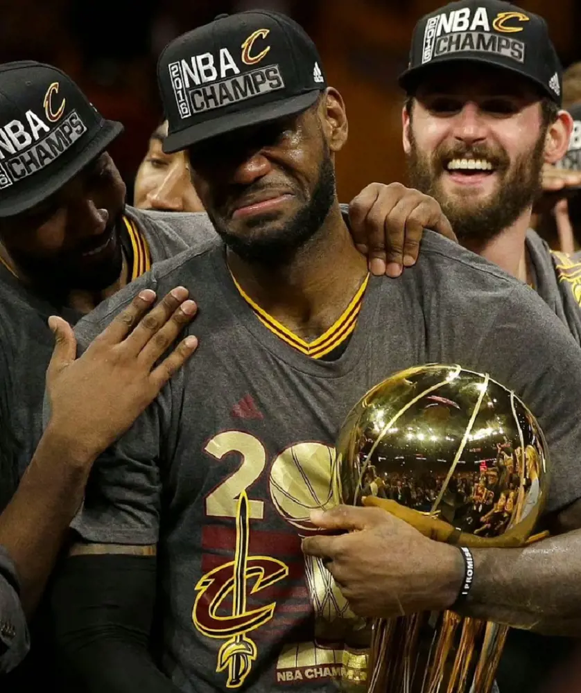 King James in tears after winning his third NBA ring in 2016 