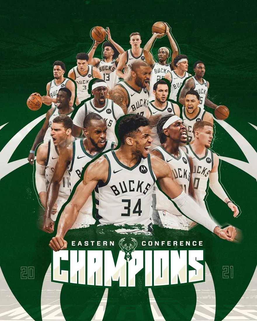 Eastern Conference Champion Milwaukee Bucks clinched the 2021 championship.