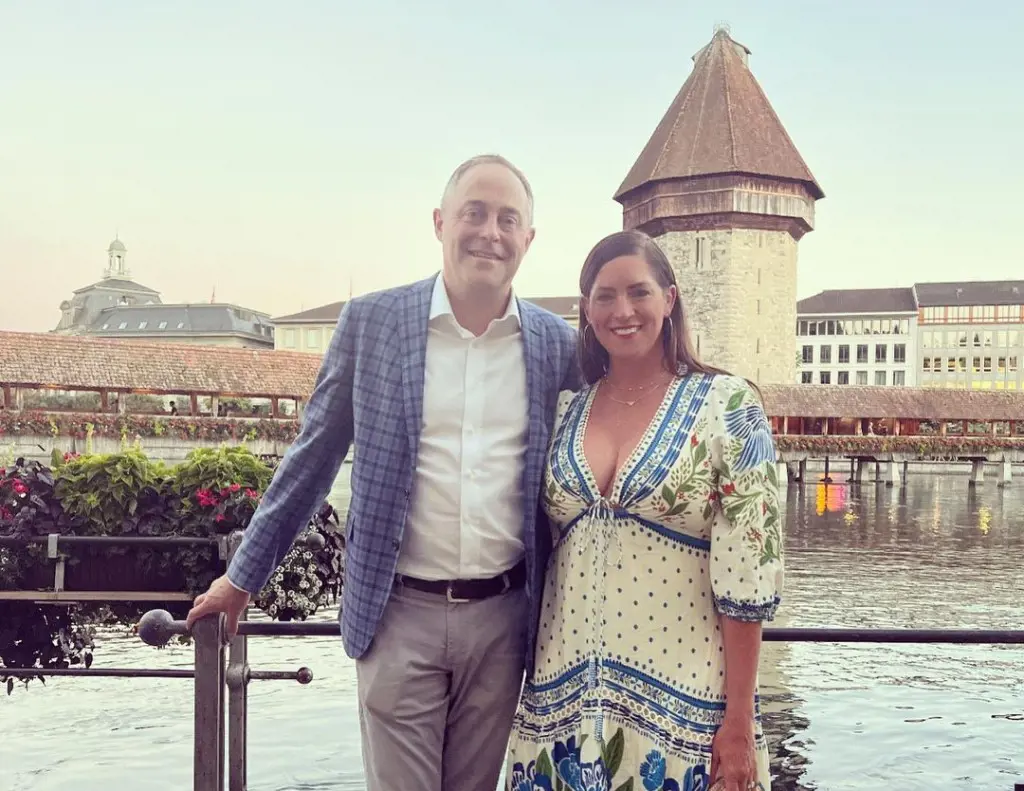 Sarah Spain with Brad at Lucerne on 23 August 2022.