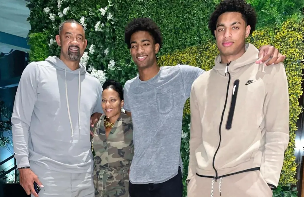 Juwan Howard with Jenine Howard and their sons Jace and Jett Howard.