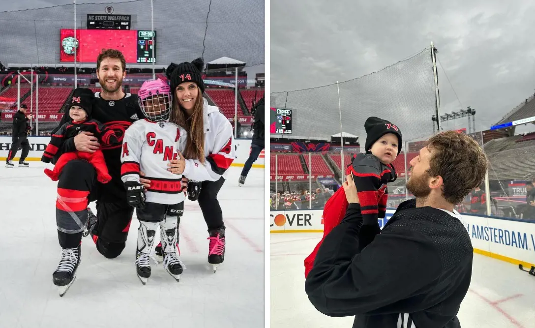 Charles with Jaccob, Kylie, and Emersyn at Carter-Finley Stadium in February 2023.