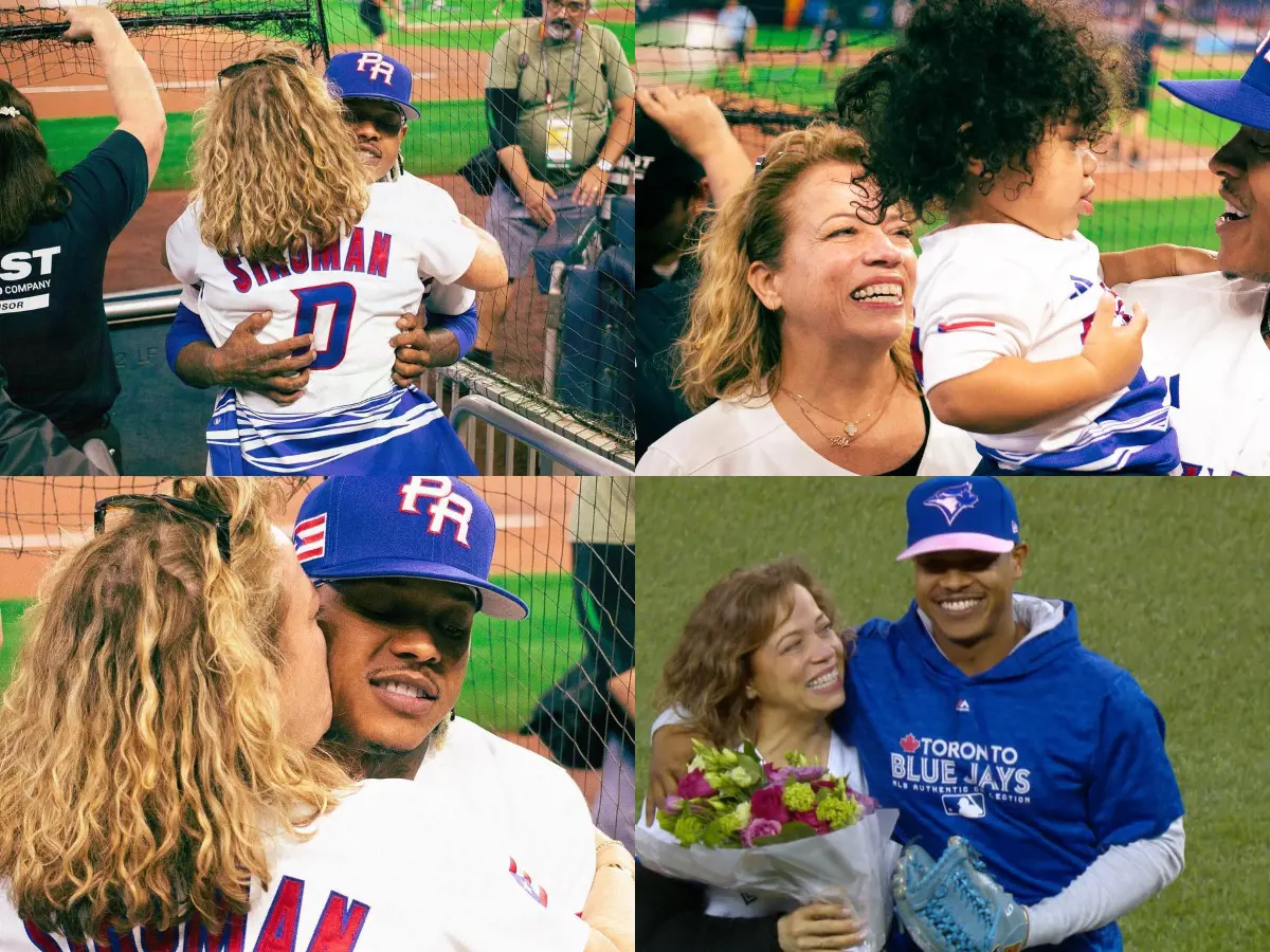 Marcus unites with Adlin after the game in the 2023 World Baseball Classic