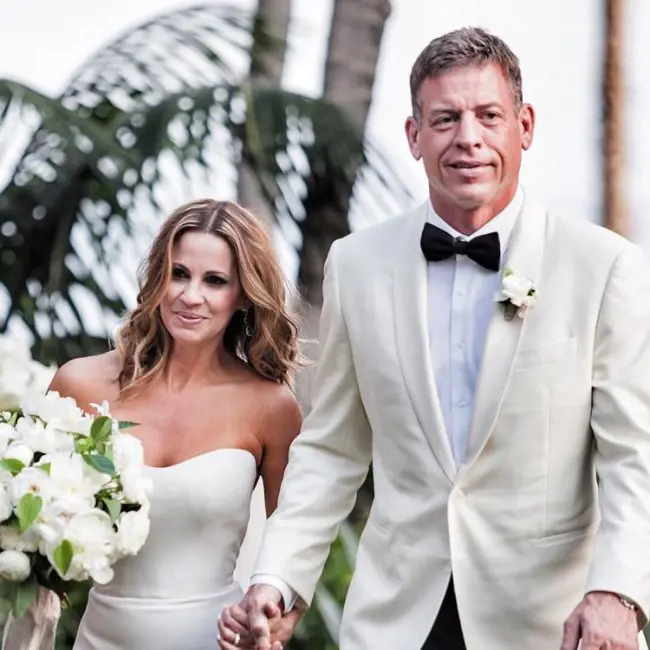 Troy with Catherine Mooty as they walk down the aisle on 1st September 2017.