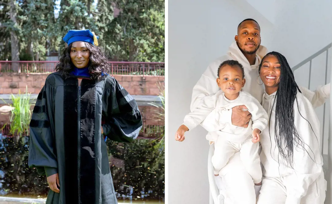 Shaakira and Chris with Golden (right photo) at Harlem in December 2021.