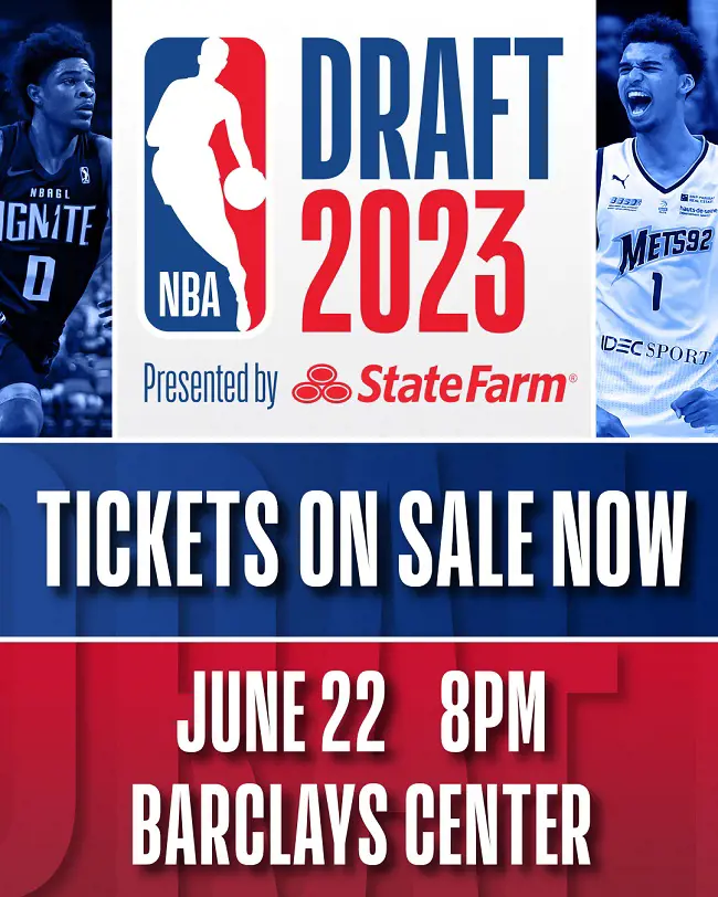 The draft will air live from the Barclays Center through ESPN, ESPN+, and social media platforms.