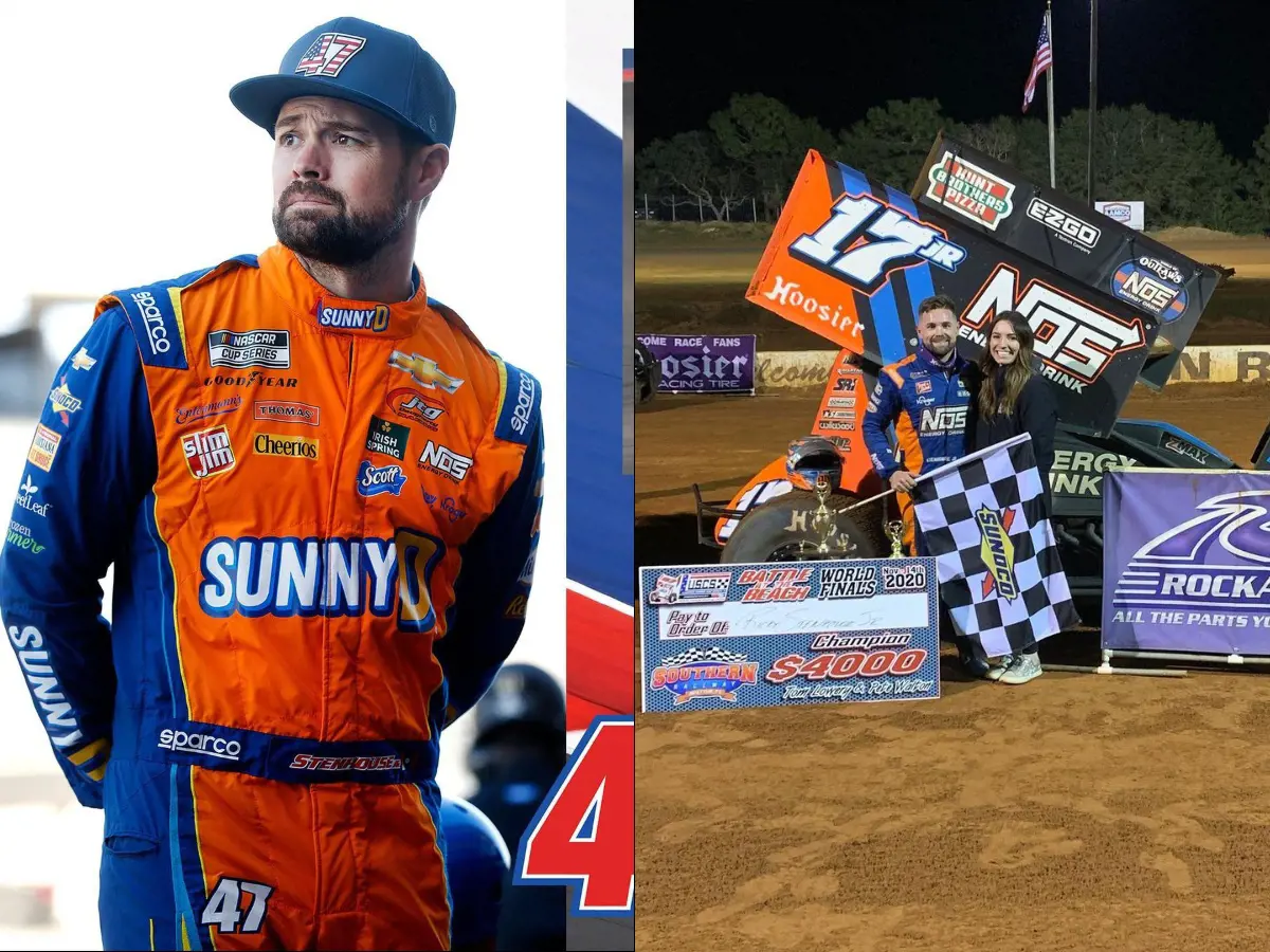 (Right) Ricky with wife Madyson Goodfleisch at Southern Raceway on November 14, 2020