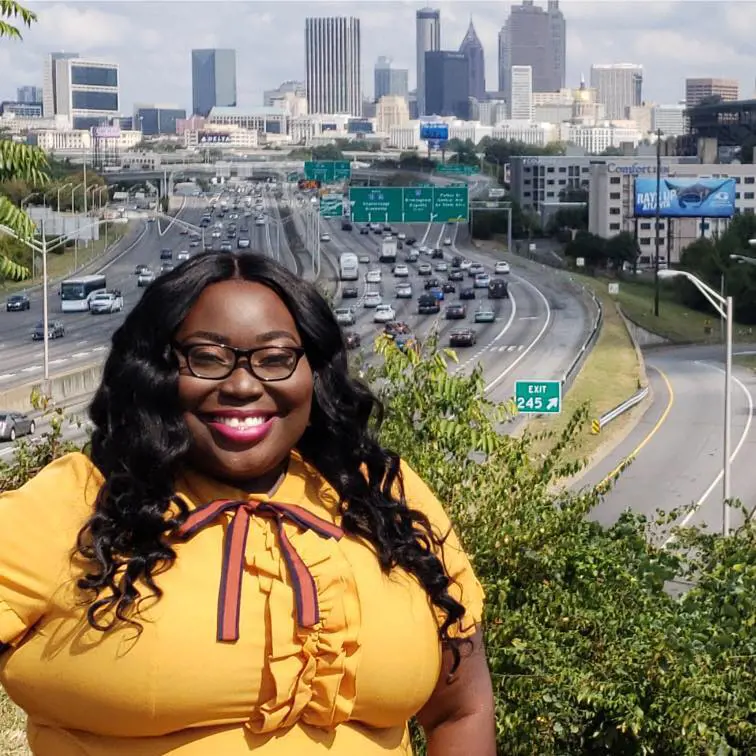 Quinnisha in March 2019 clad in makeup by Whitney Bond.