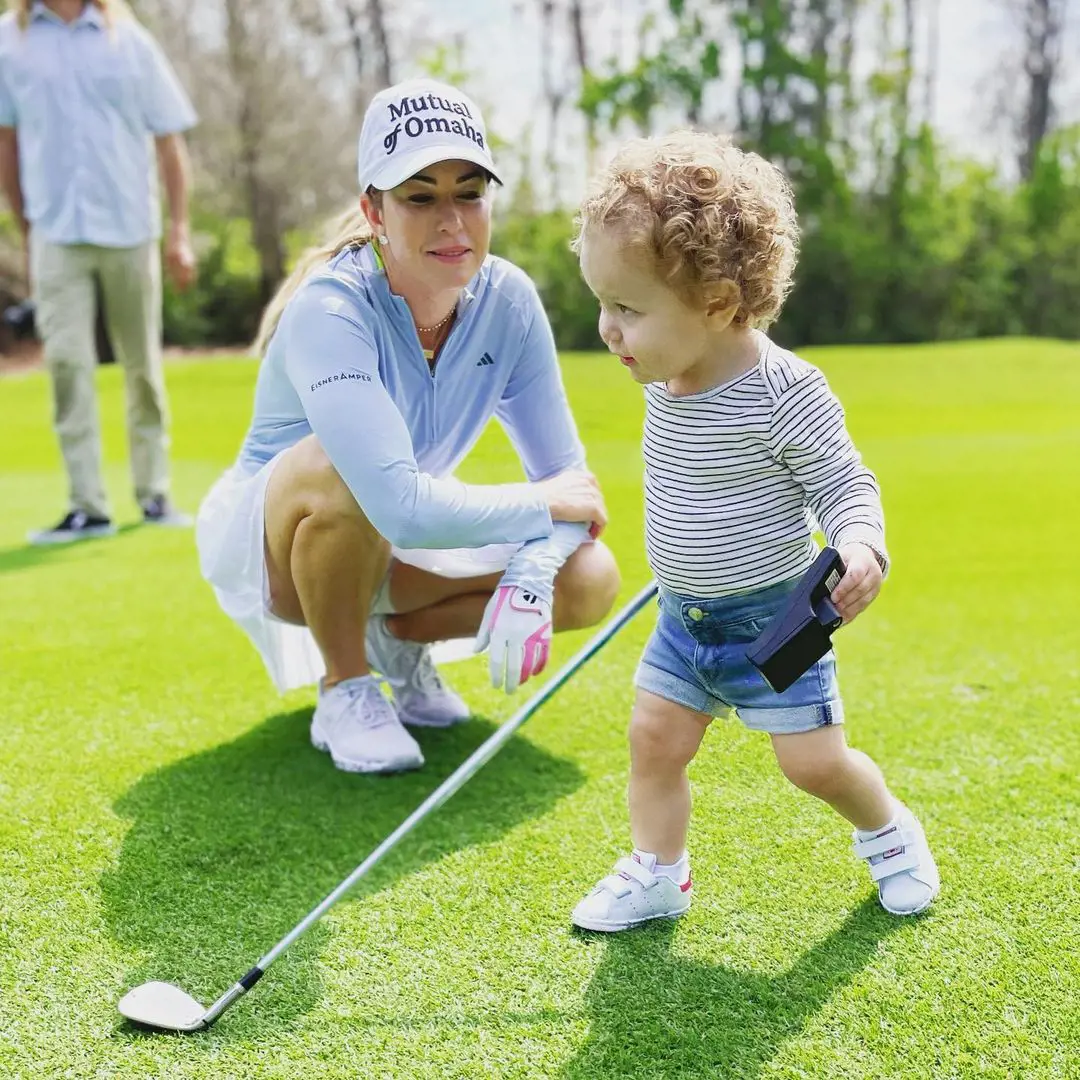 Creamer alongside her baby at a Golf Course in the occasion of International the Women's Day in 2023