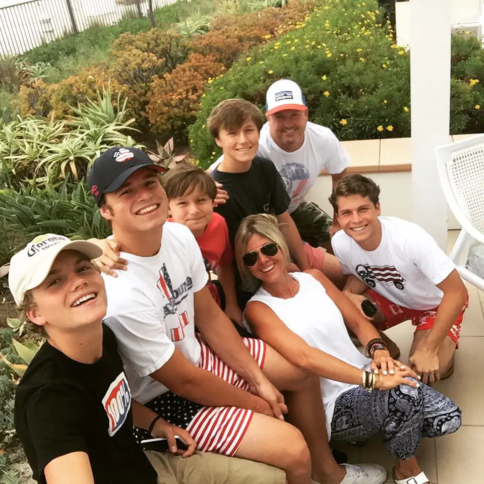 Eric's former partner Wendy Bauer with her current husband and all sons in May 2016.