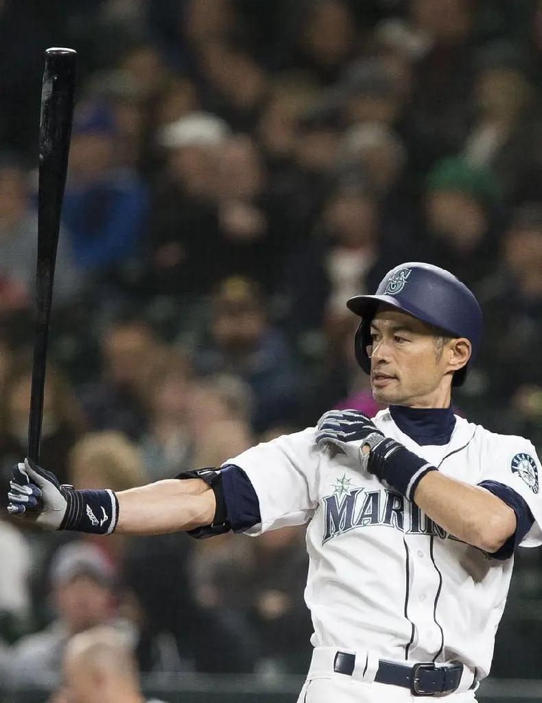 Ichiro Suzuki playing for Miami Marlins at T-Mobile Park.