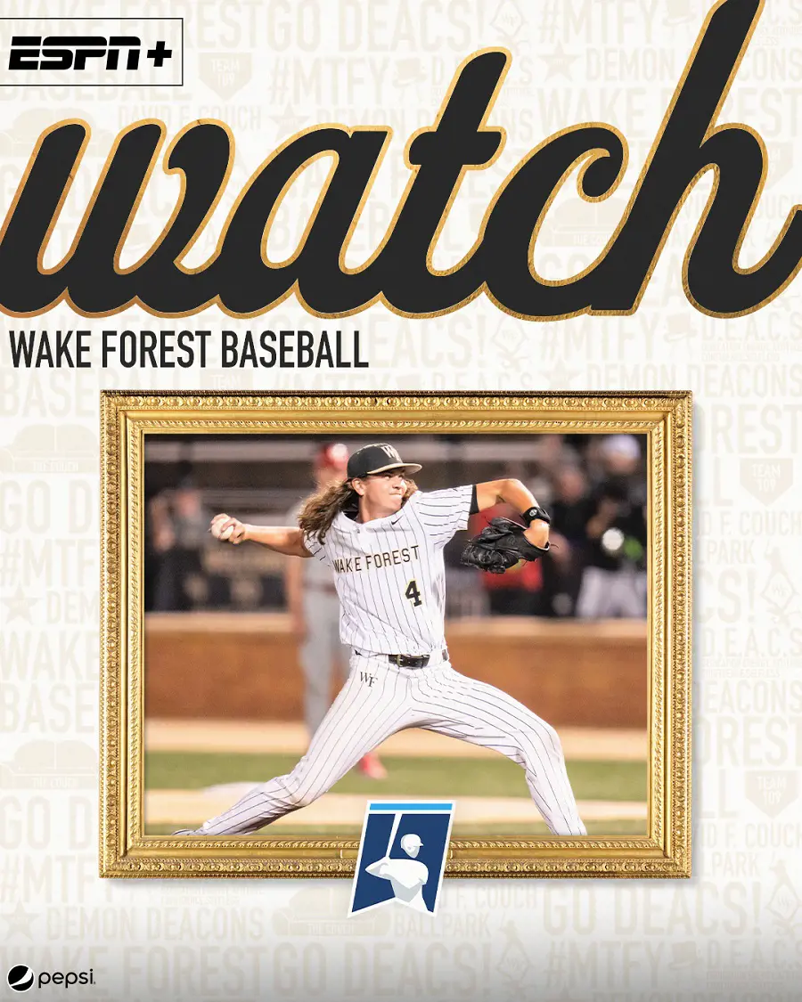 Wake Forest baseball game will now be live on ESPN+ with a paid subscription. 