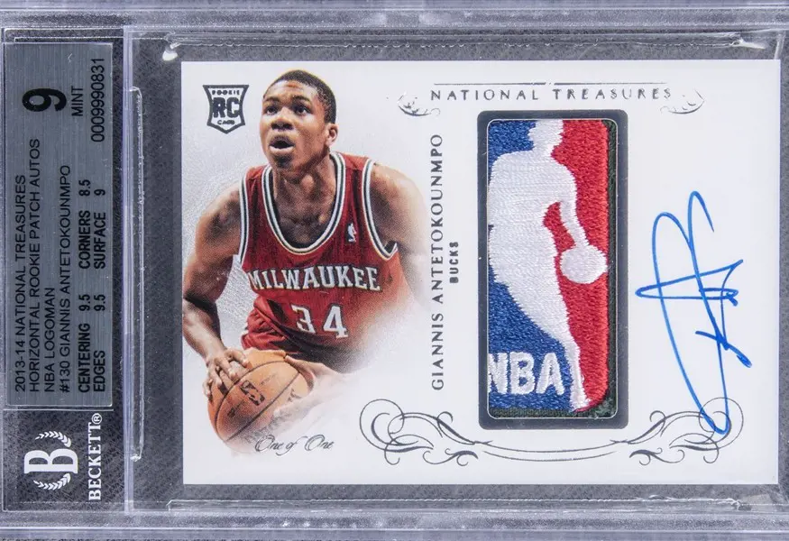 The 2013-14 Panini National Treasures Logoman Patch Autograph card