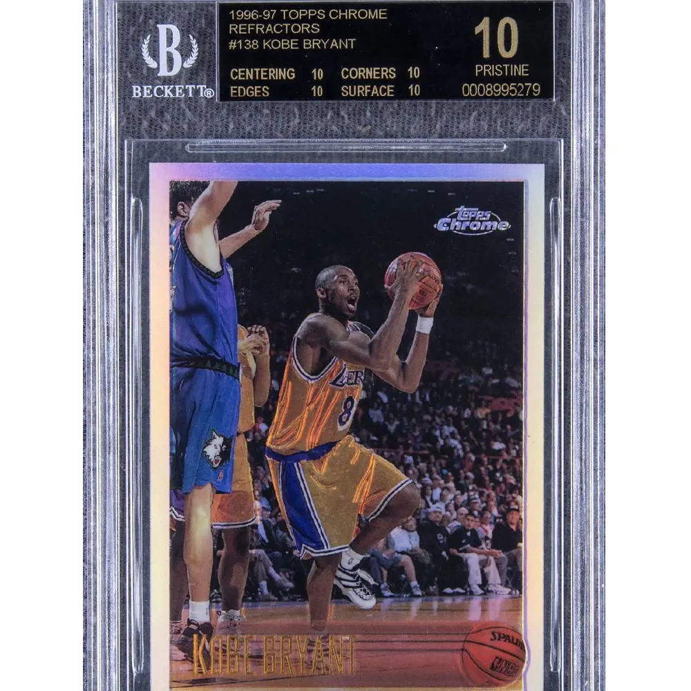 The 1996-97 Topps Chrome Refractors #138 Kobe Bryant Rookie Card