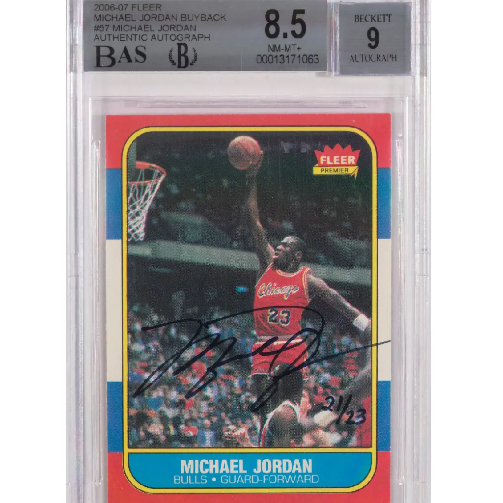 Michael Jordan Bulls 1986 Fleer Basketball #57 RC Rookie Card - PSA 8 NM-MT