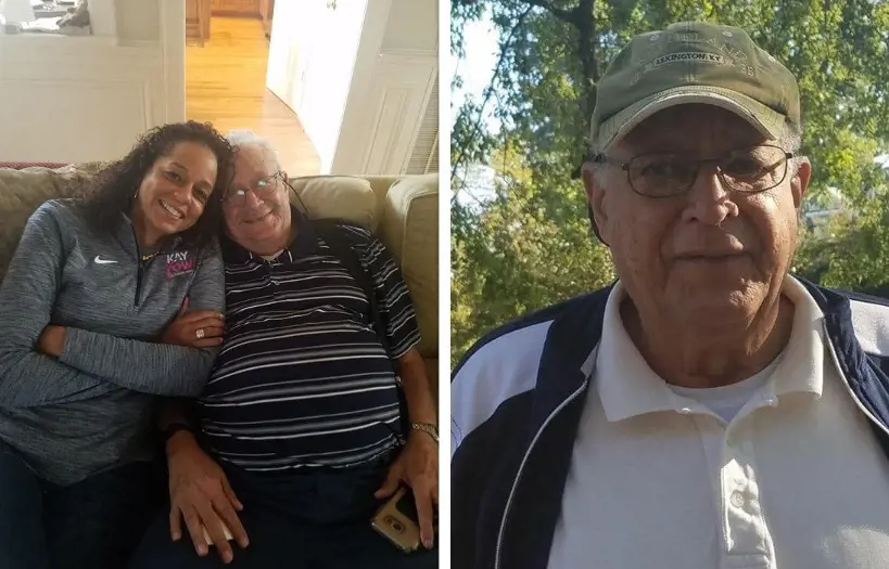 Carolyn and Stephen sharing a bond at their home in June 2020.