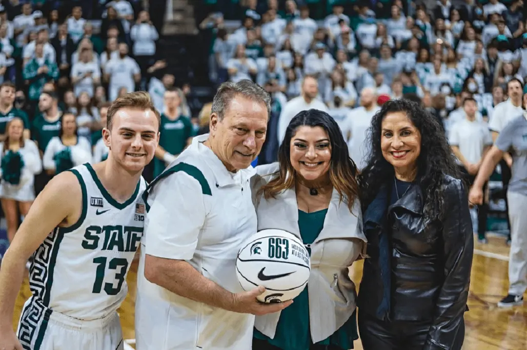 Izzo celebrates his landmark victory with his loved ones.