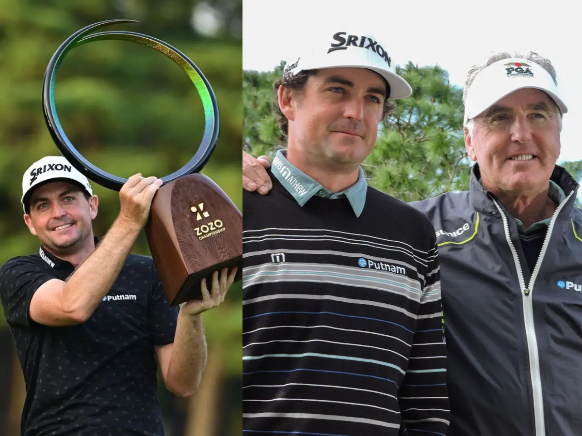 Keegan with his father Mark Bradley during the 2011 PGA Tour