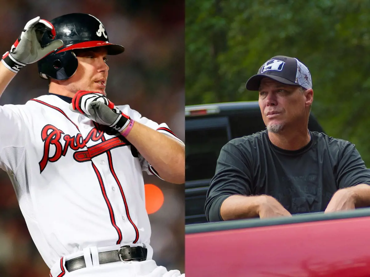 Former Atlanta Braves baseman Chipper Jones before and after picture