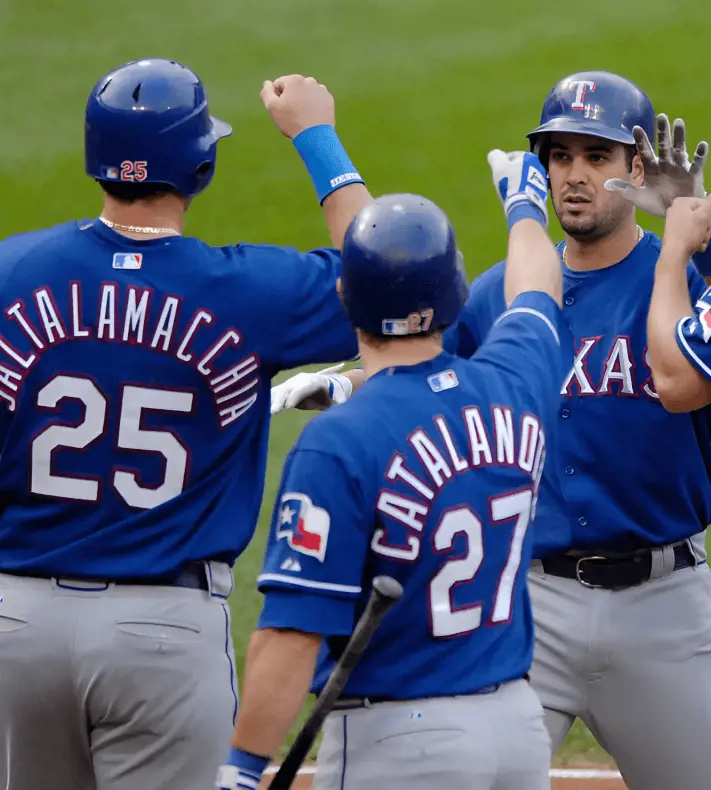 The 2007 Texas Rangers roster who played the iconic 30-3 game against the Orioles.