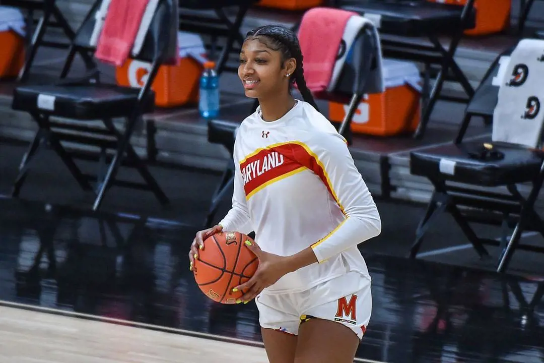 Reese playing for the Terrapins at the University of Maryland, College Park in December 2021