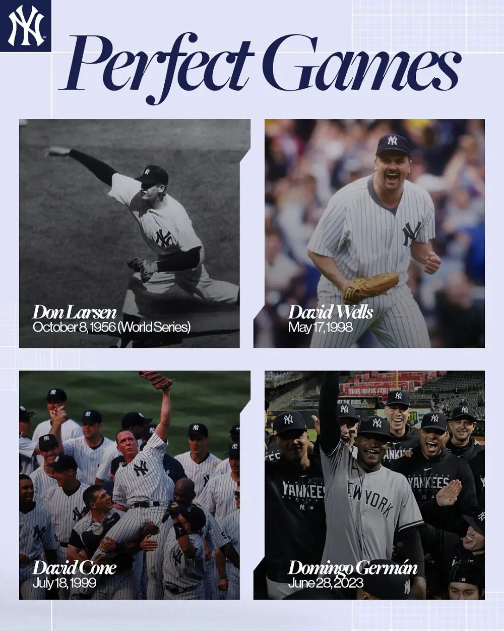 Iconic Yankees pitchers to record a perfect game in MLB.