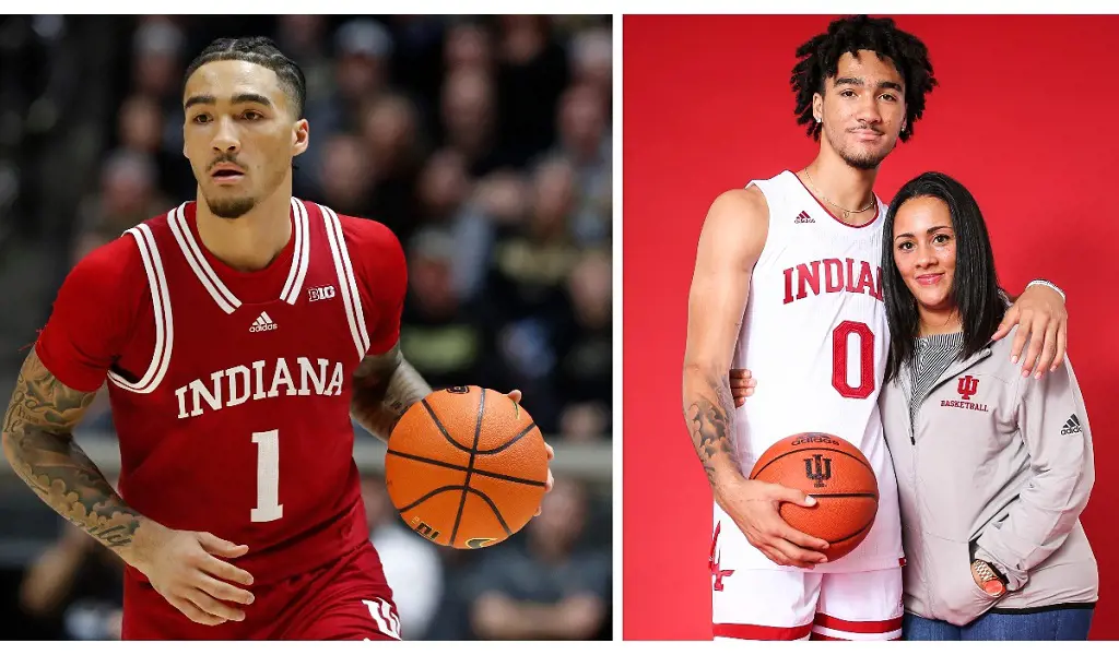 Jalen and Angel during the former's photo session after his commitment with the Hoosiers in November 2021.