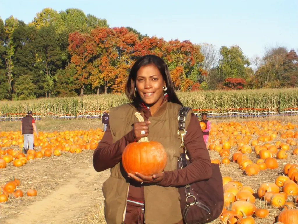 Dreana enjoying her time at the pumpkin farm on October 5, 2011. 