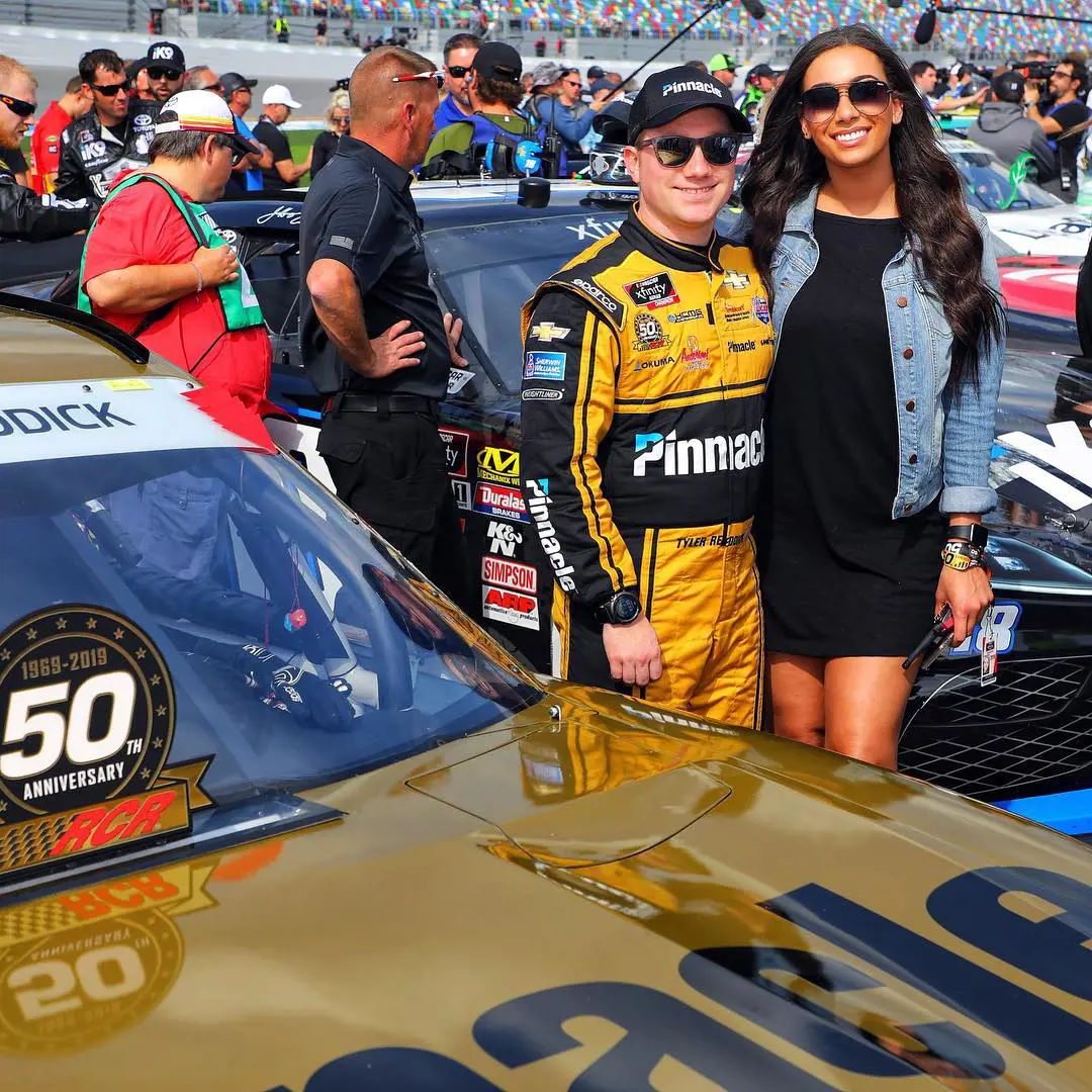 DeLeon cheering her beau at Daytona International Speedway in February 2019