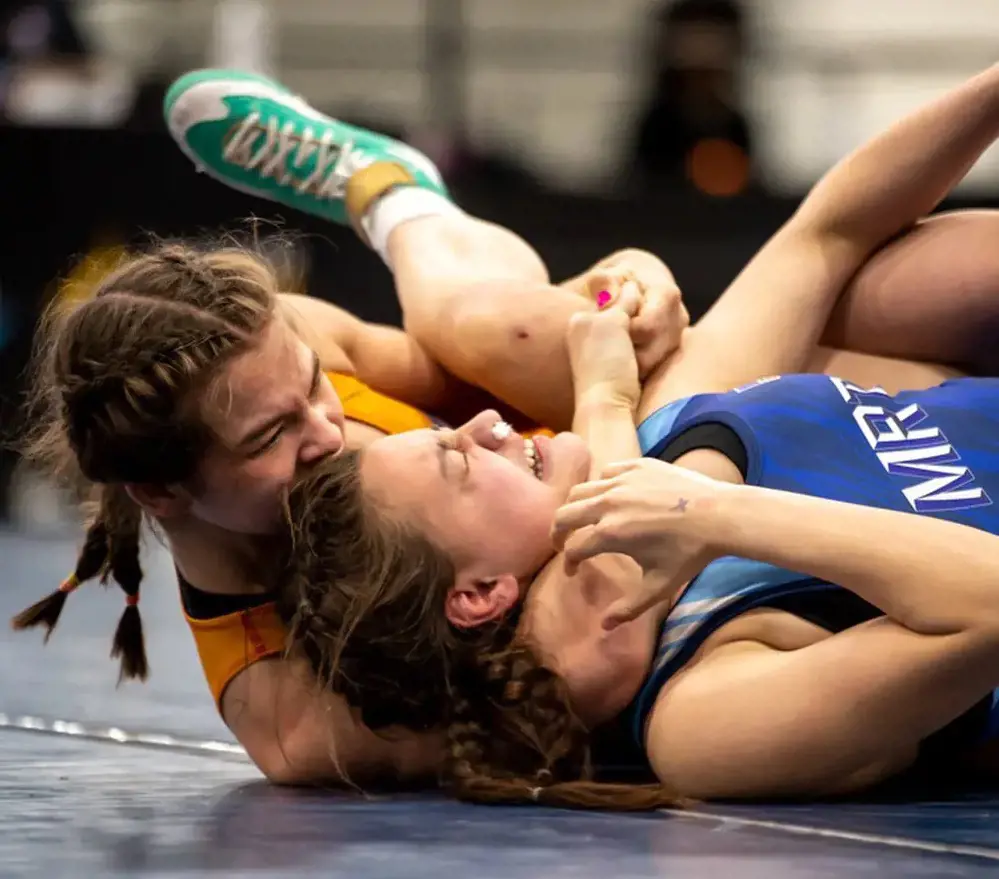 Two female wrestlers battle out in U15 Finals 2023, Spokane, Washington