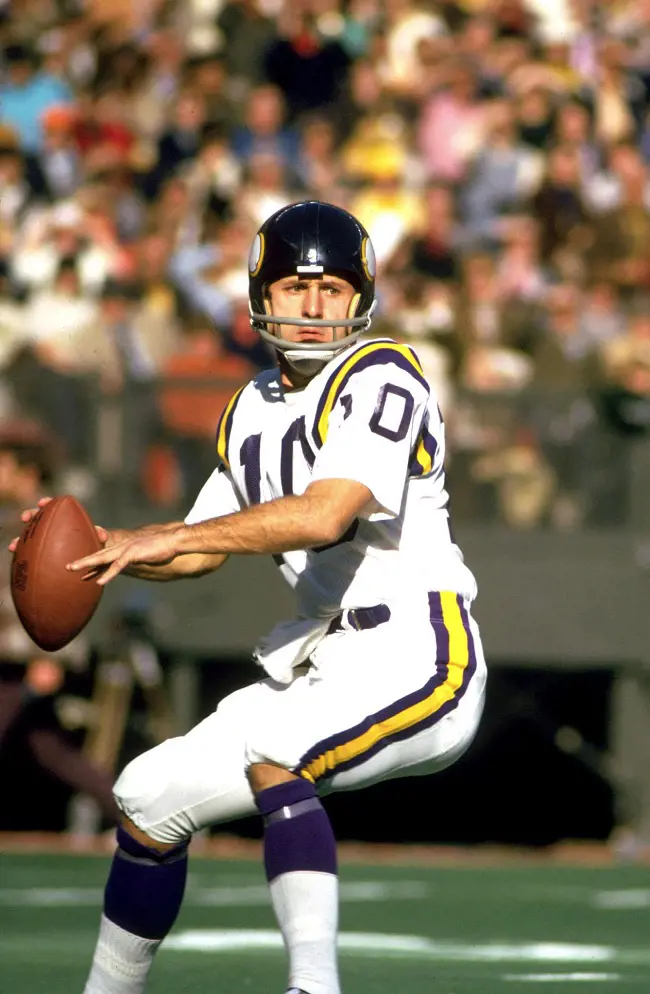 Tarkenton during his playing days with the Minnesota Vikings.