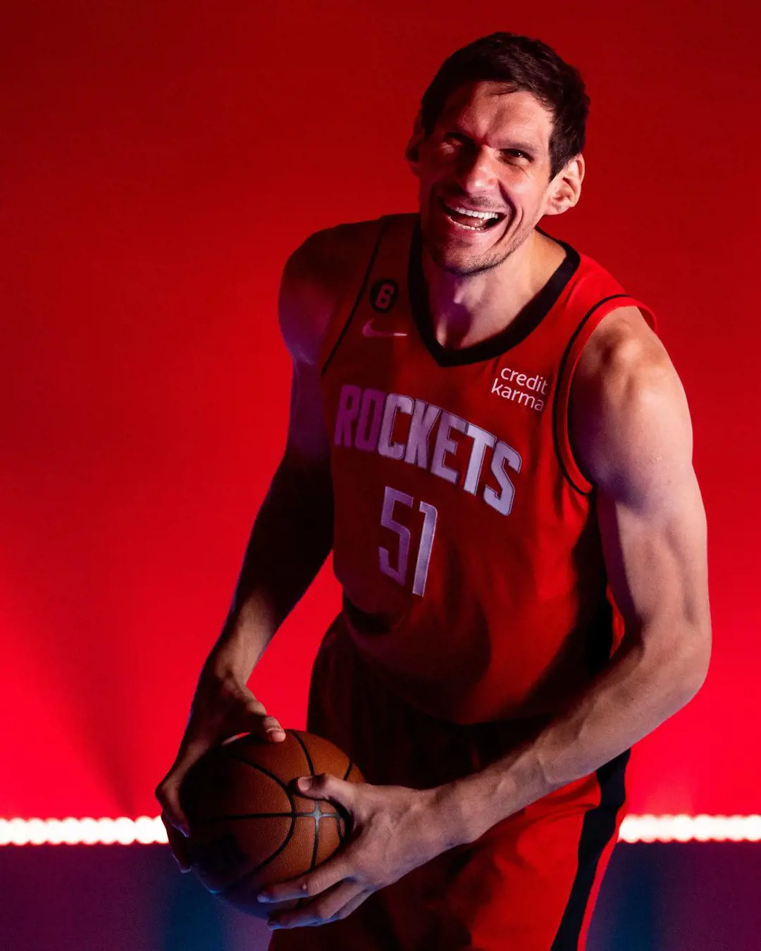 Marjanovic during photo session for Houston in 2023