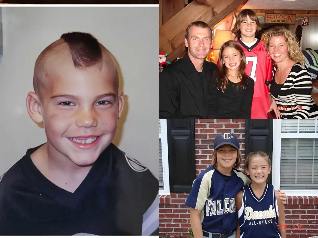 Brandon's portraits from his early years playing baseball for Falcons