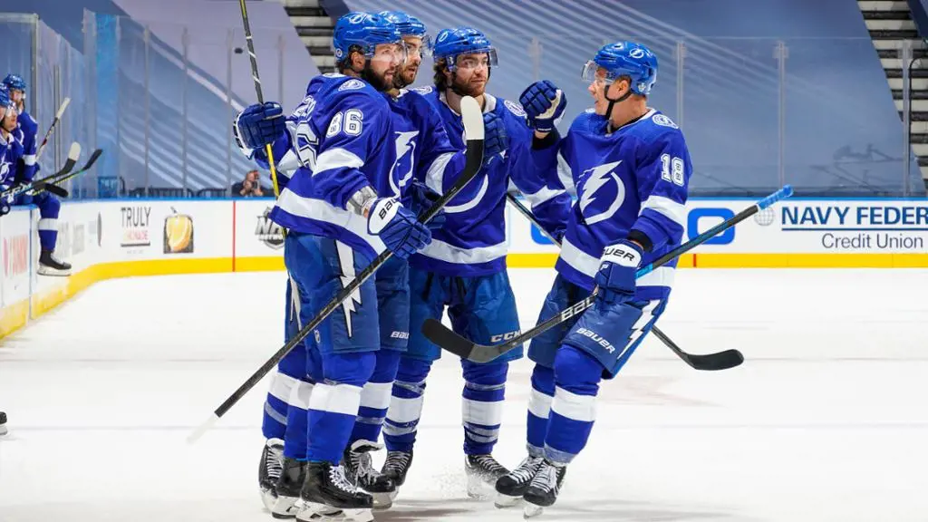 The Tampa Bay Lightning team members.