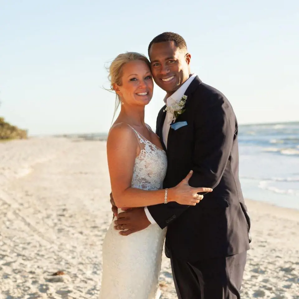 Kenyon and Eileen Placke Catchings at their wedding in April 2020