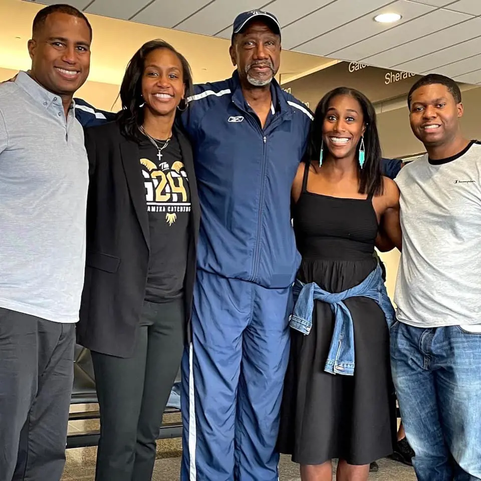 (Left to Right) Kenyon, Tamika, Harvey, Tauja, and Bryce's picture from Harvey's birthday bash in September 2021