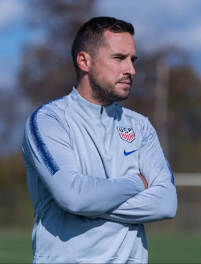 Former football player Milan Ivanovic during USWNT training session