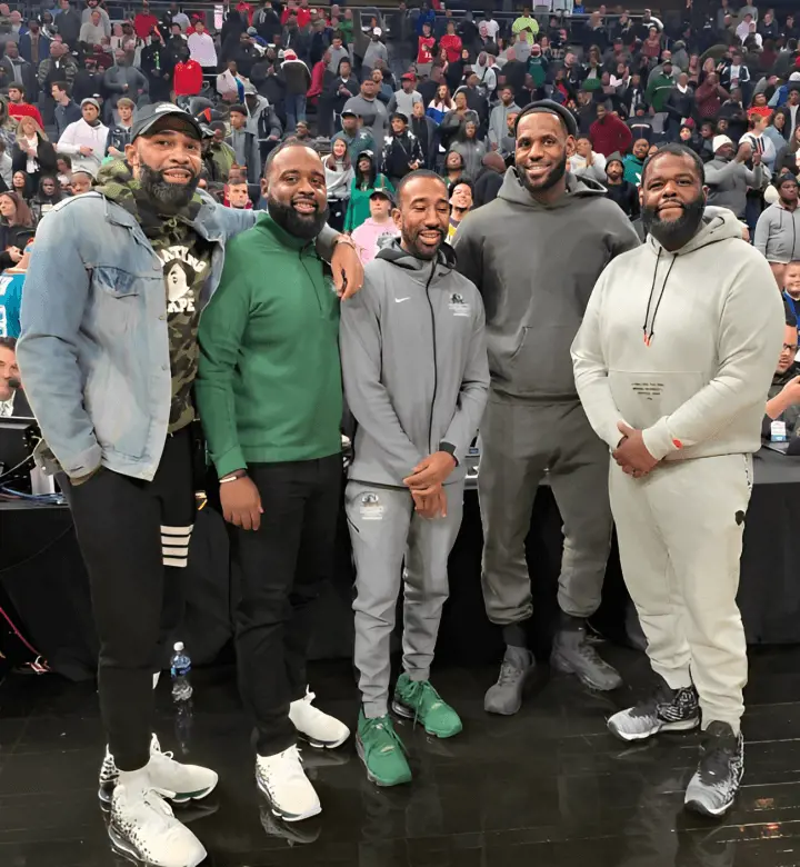 LeBron with his high school buddies on December 14, 2019.